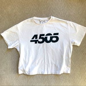 ASOS 4505 Activewear White Crop Tee